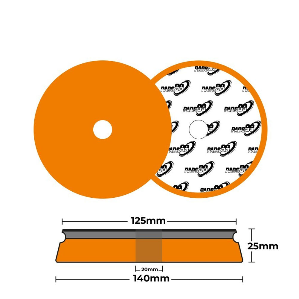 Pads99 Sandwich Pad Naranja Duro 125mm