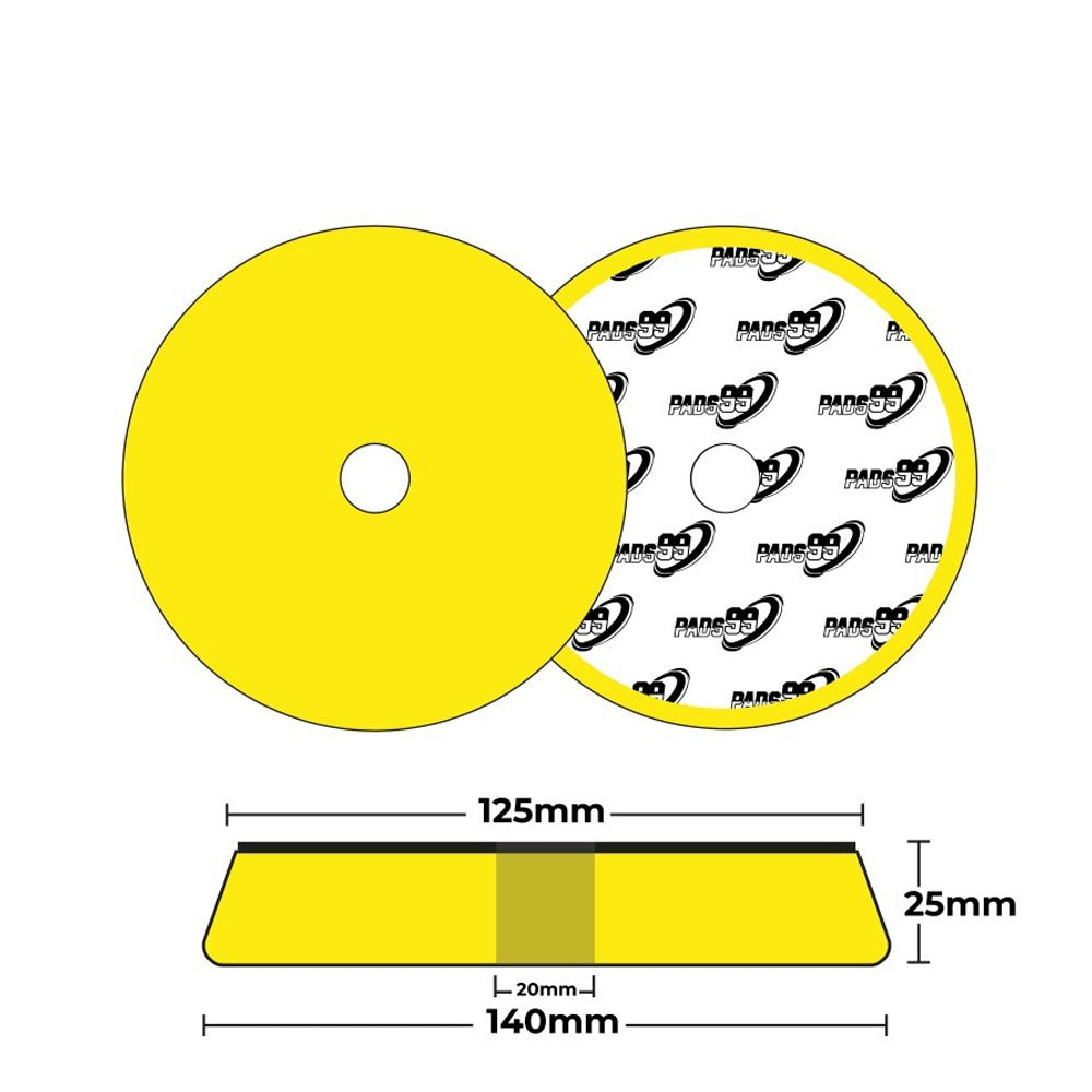 Pads99 Twister Pad Amarillo Medio 125mm