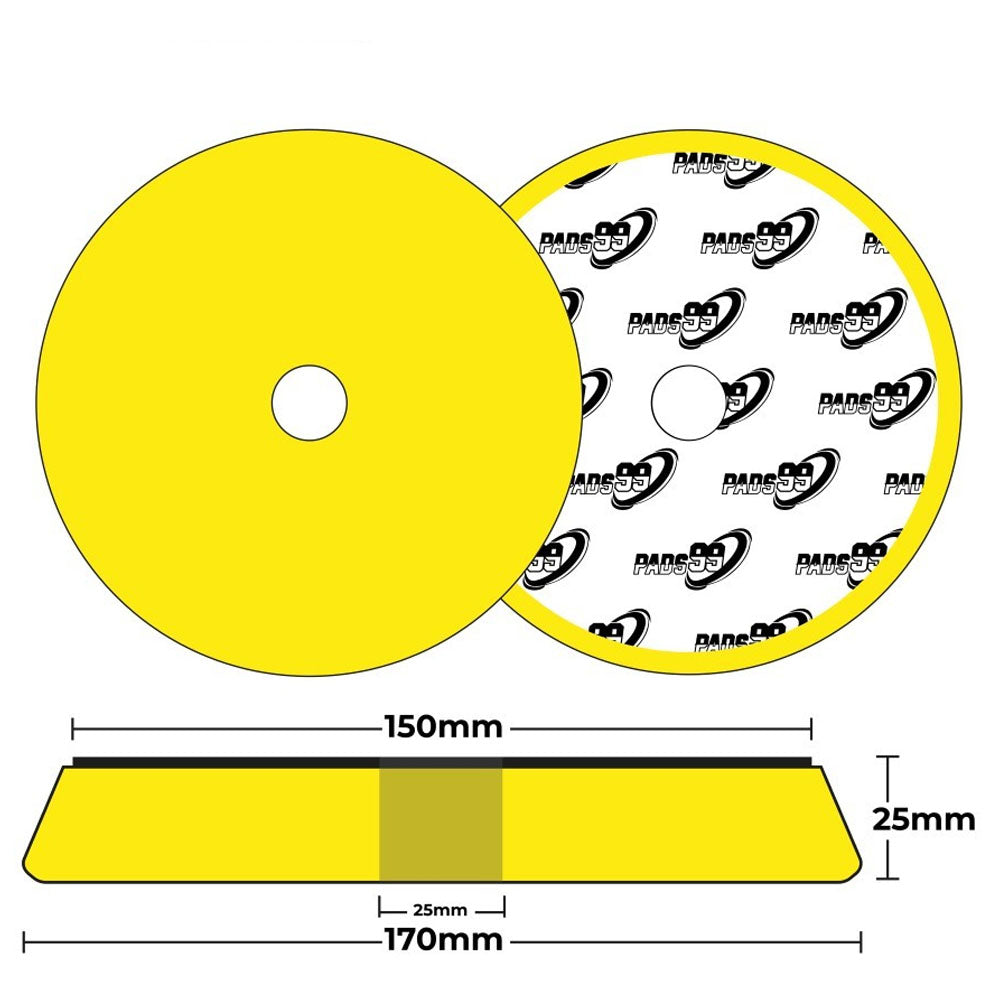Pads99 Twister Pad Amarillo Medio 150mm