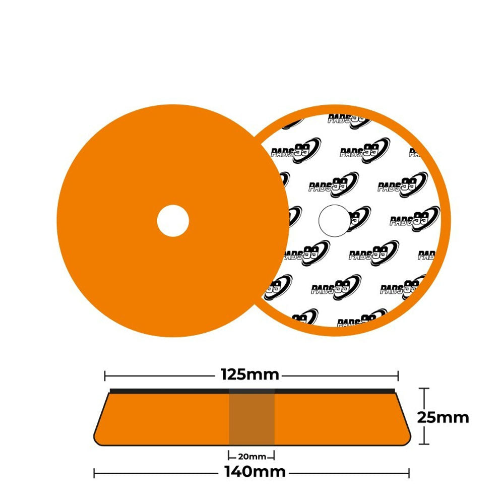 Pads99 Twister Pad Naranja Duro 125mm