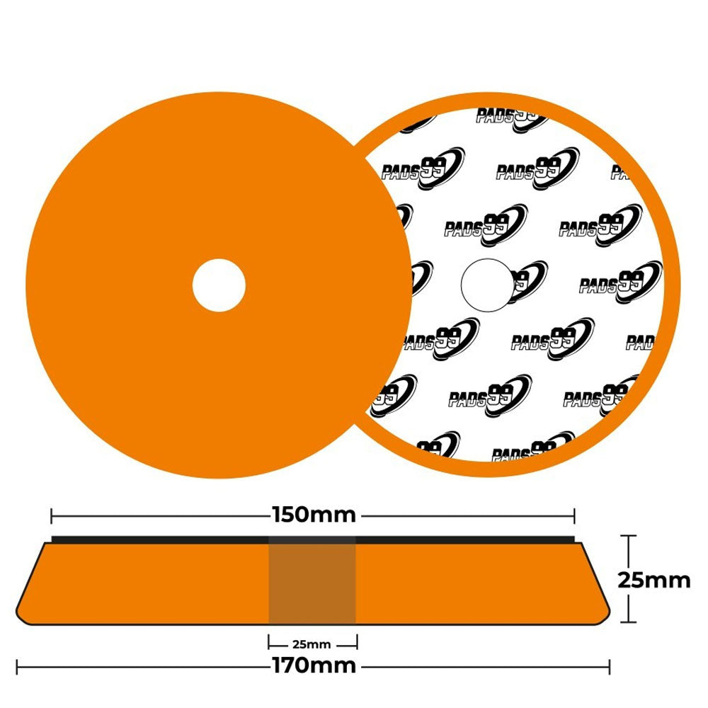 Pads99 Twister Pad Naranja Duro 150mm