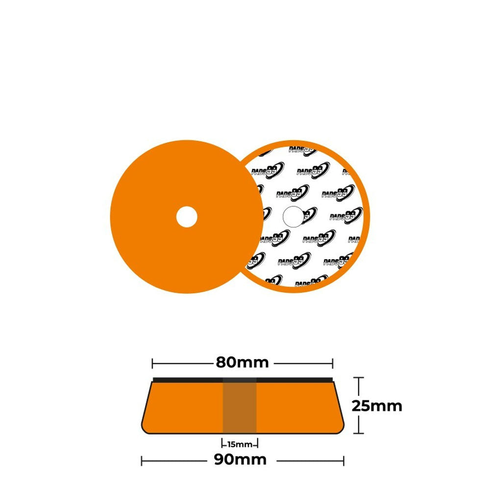 Pads99 Twister Pad Naranja Duro 125mm