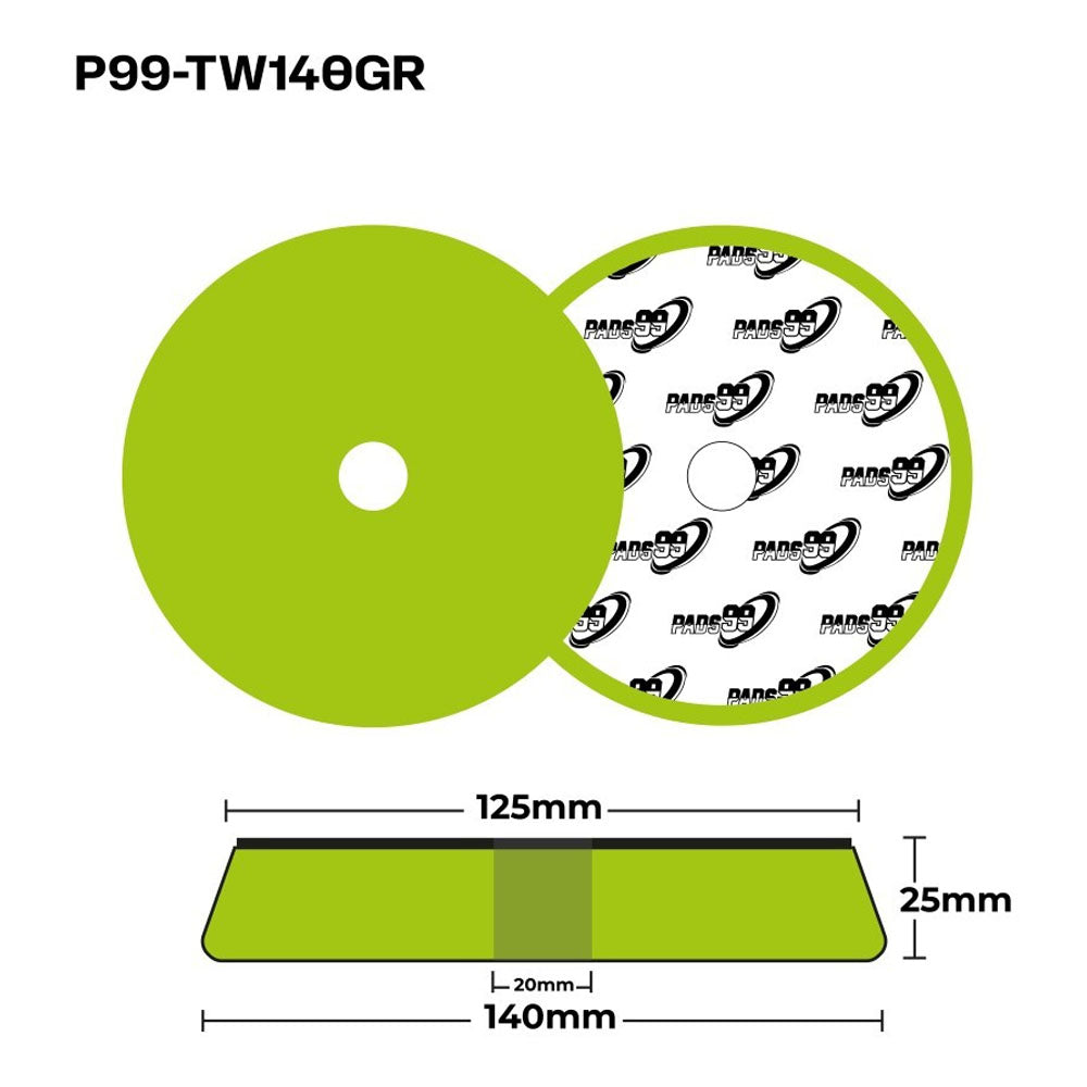 Pads99 Twister Pad Verde Blando 125mm