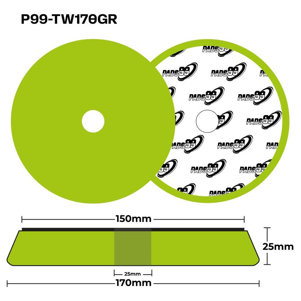 Pads99 Twister Pad Verde Blando 150mm